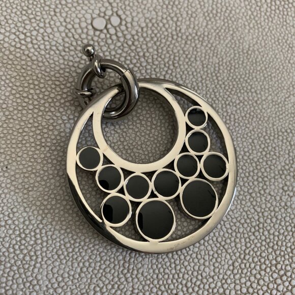 Dyrberg/Kern Idoya large black enamel pendant - Picture 1 of 7